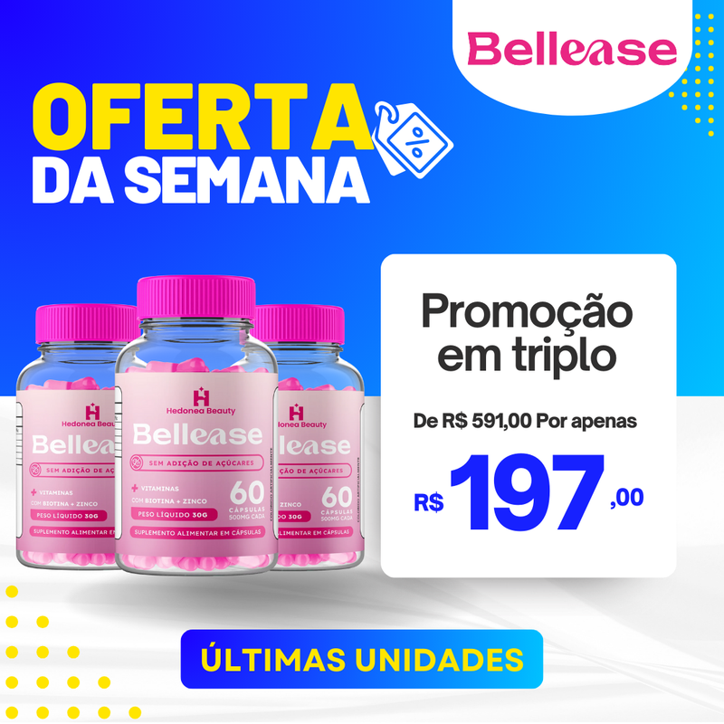 Bellease - Cabelo Forte, Pele Radiante e Unhas Resistentes em 30 Dias